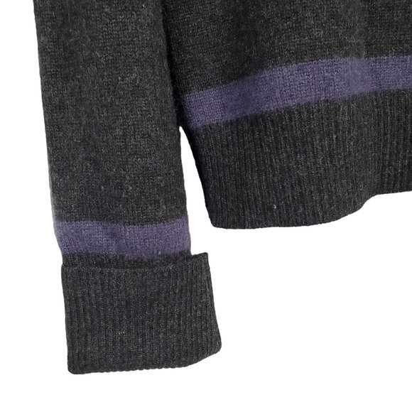 Bloomingdales The Mens Store Sz XL Sweater Cashmere V-neck Pullover Gray Purple - Picture 12 of 12